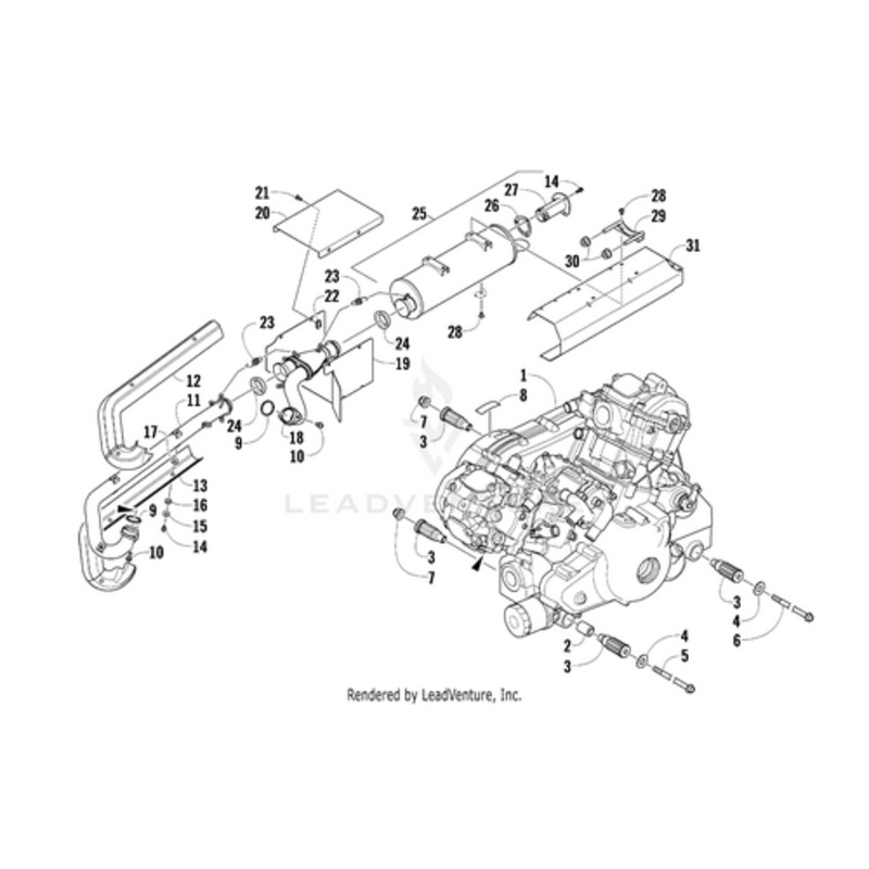 Exhaust Pipe Shield – Lower by Arctic Cat