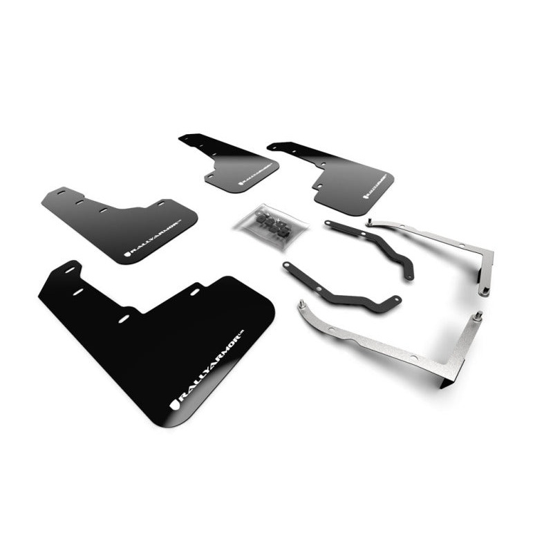 Rally Armor 18-23 Subaru Crosstrek Black UR Mud Flap w/White Logo