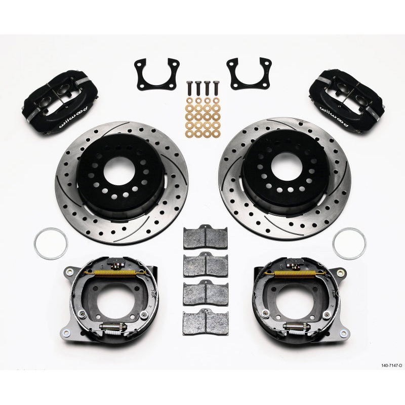 Wilwood Forged Dynalite P/S Park Brake Kit Drilled 58-64 Olds/Pontiac Ends