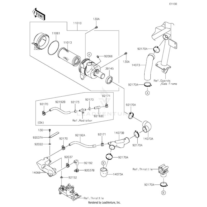 Tube,Breather-Intake Duct by Kawasaki