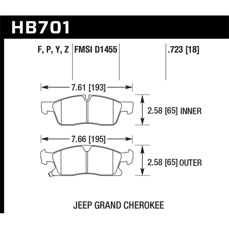 Hawk 11-12 Dodge Durango / 11-12 Jeep Grand Cherokee LTS Front Street Brake Pads