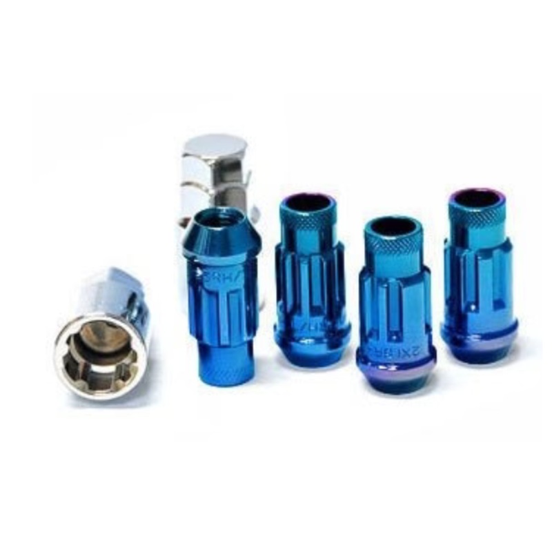 Muteki SR48 Open End Locking Lug Nut Set of 4 – Blue 12×1.25 48mm