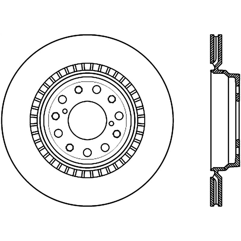 StopTech Sport Slot 07-09 Lexus LS460 / 09-12 Lexus LS Rear Left Slotted Cyro Rotor
