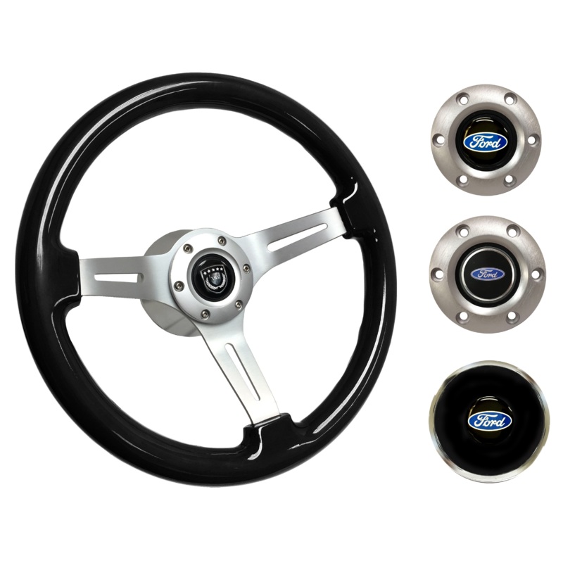 1970-76 Ford Torino Steering Wheel Kit | Black Ash Wood | ST3074