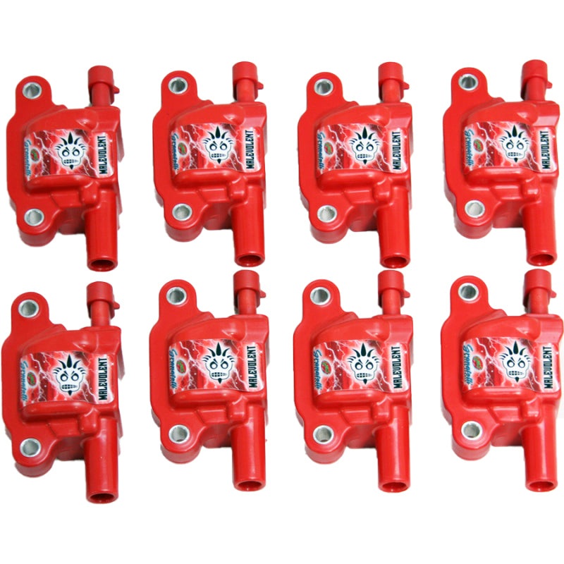 Granatelli 05-17 GM LS LS1/LS2/LS3/LS4/LS5/LS6/LS7/LS9/LSA Malevolent Coil Packs – Red (Set of 8)