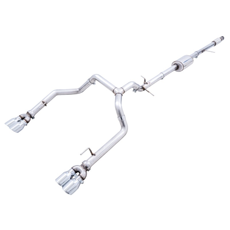 AWE Tuning 4th Gen GM 1500 5.3L 0FG Catback Split Rear Exit (w/ Bumper Cutouts) – Quad Chrome Tips