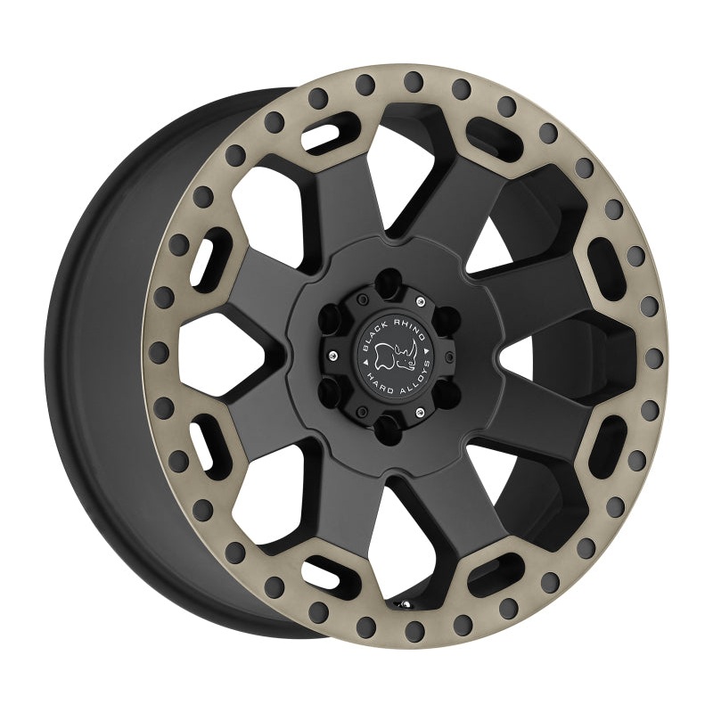 17×8.0 Black Rhino Warlord Matte Black w/Machined Dark Tint Lip