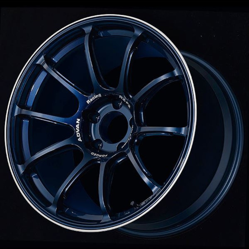 Advan RZ-F2 Wheel – 18×7.5 +48 | 5×114.3 | Racing Titanium Blue & Ring