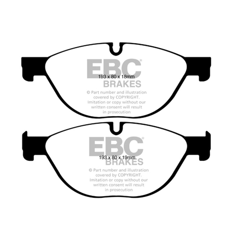 EBC 12-13 BMW 528 2.0 Turbo (F10) Performance Yellowstuff Front Brake Pads