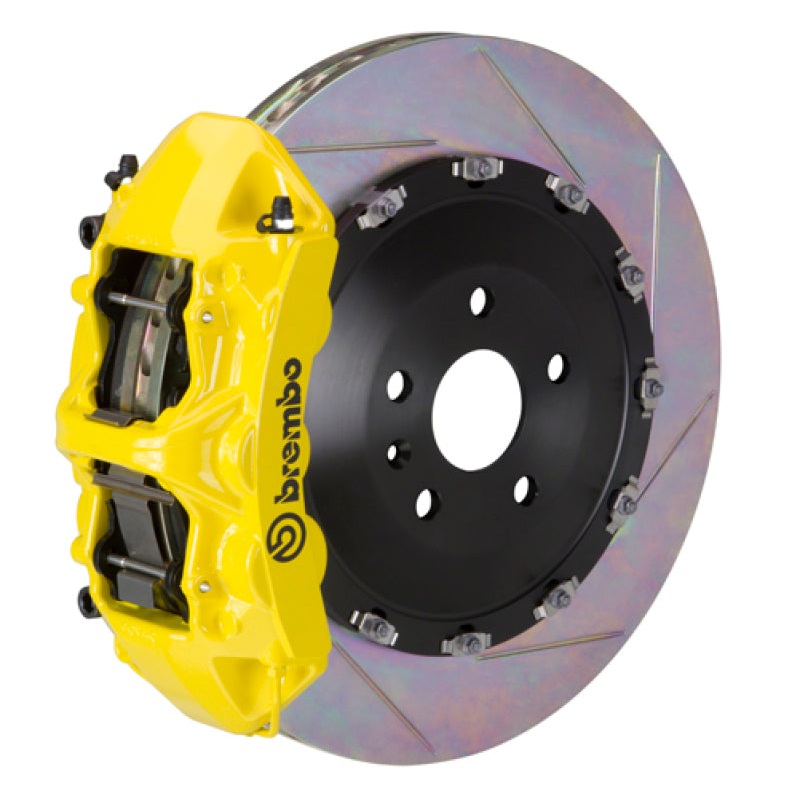 Brembo 03-09 Range Rover Front GT BBK 6 Piston Cast 405×34 2pc Rotor Slotted Type-1- Yellow