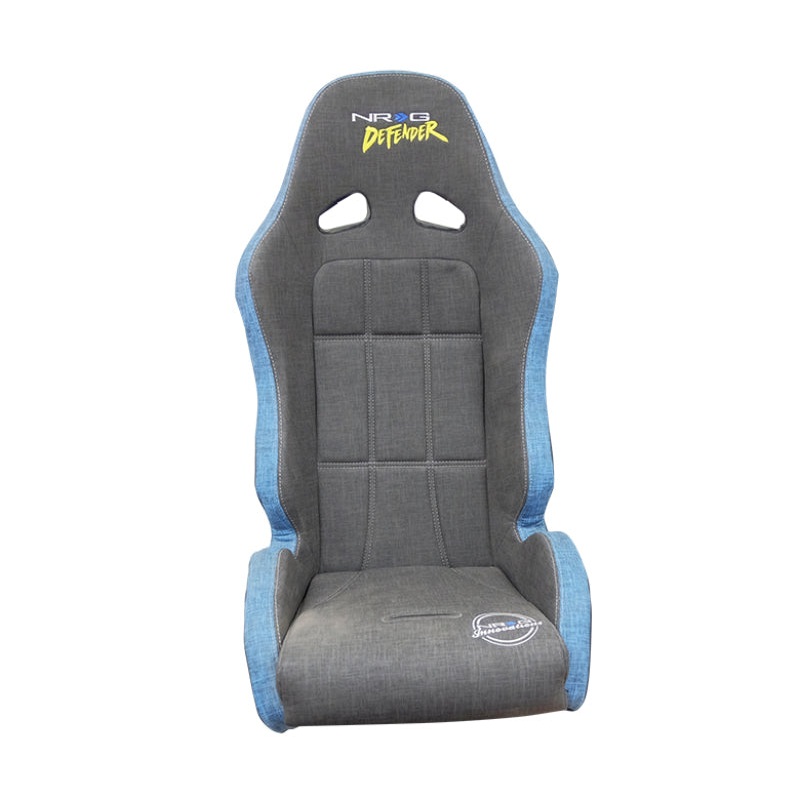 NRG Defender Seat/ Water Resistant Steel Frame Suspension – Gray w/ Blue Trim w/ Defender Logo