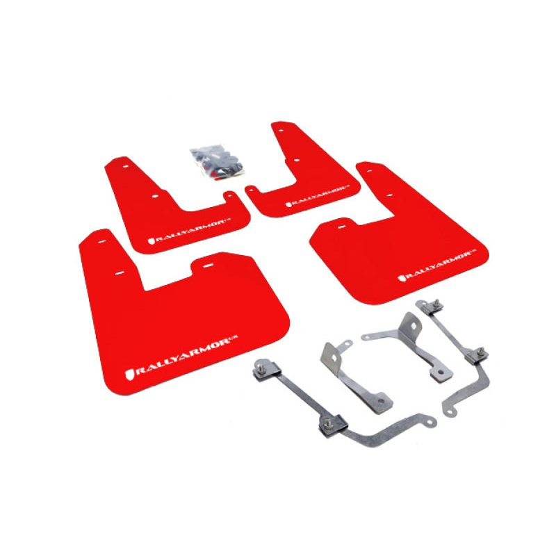 Rally Armor 08-11 Subaru STI (Hatch Only) / 11-14 WRX (Hatch Only) Red UR Mud Flap w/White Logo