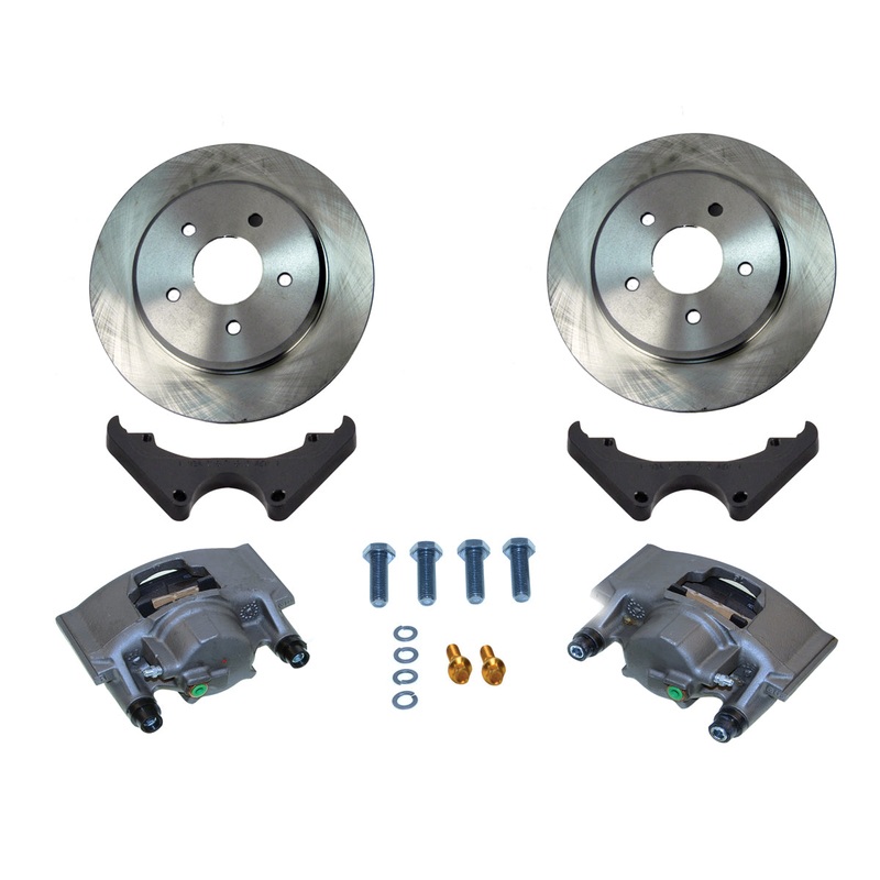New Direct Fit Front Disc Brake Kit W/Rotors. Black A189-7BK