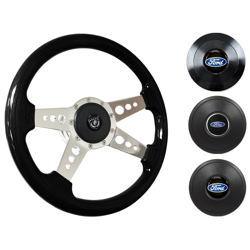 1965-69 Ford Ranchero Steering Wheel Kit | Black Ash Wood | ST3081