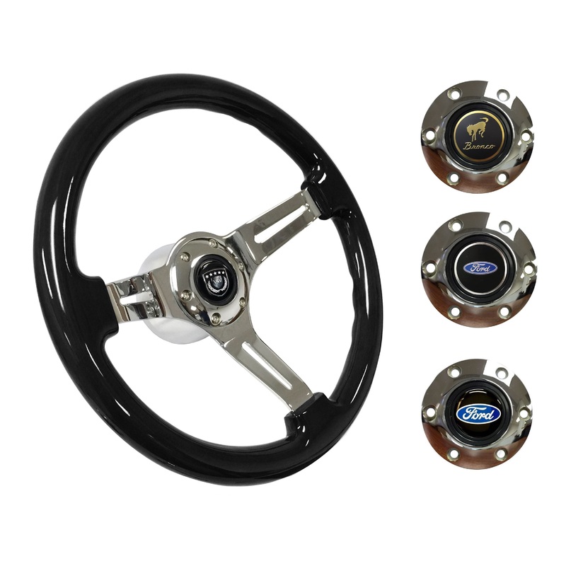 1978-91 Ford Bronco Steering Wheel Kit | Black Ash Wood | ST3072