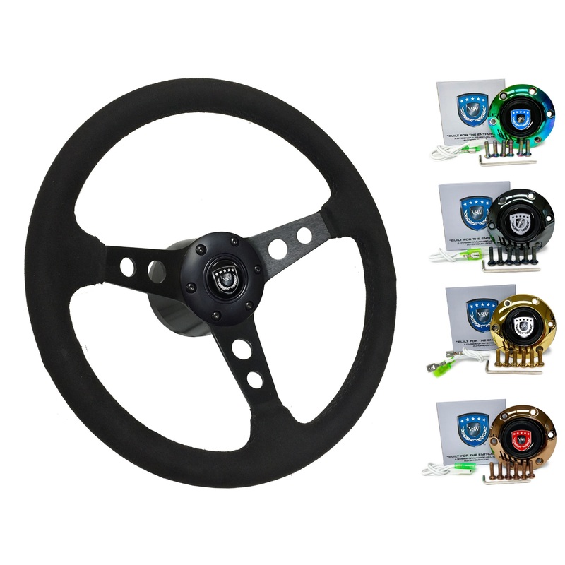 1990+ Nissan 300ZX Steering Wheel Kit | Black Ultralux Suede | ST3583BLK