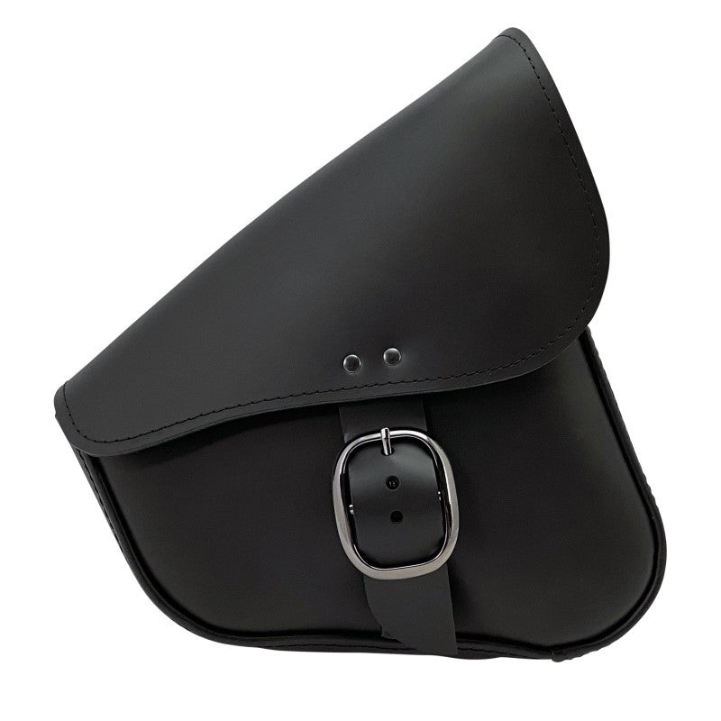 Willie & Max HD Sportsters, Custom Hard Tails Leather Swingarm Bag Dual Shock w/Blk Buckle – Black