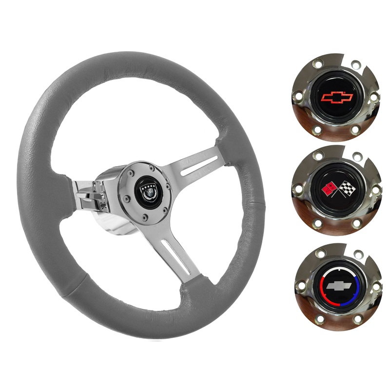1967-68 El Camino Steering Wheel Kit | Grey Leather | ST3012GRY