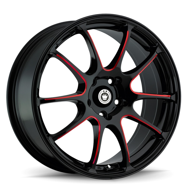 Konig Illusion 17×7 5×114.3 ET40 Black/Ball Cut Red