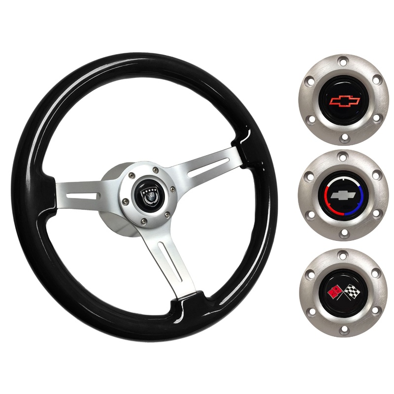 1962-68 Chevy Nova Steering Wheel Kit | Black Ash Wood | ST3074