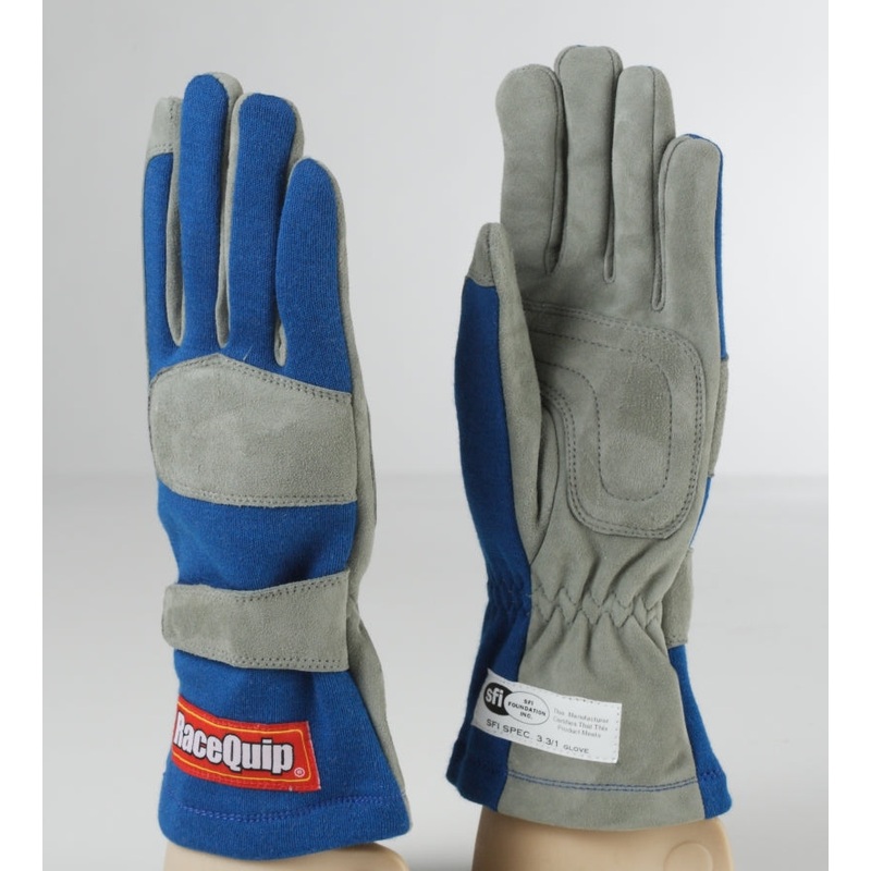 RaceQuip Blue 1-Layer SFI-1 Glove – Large