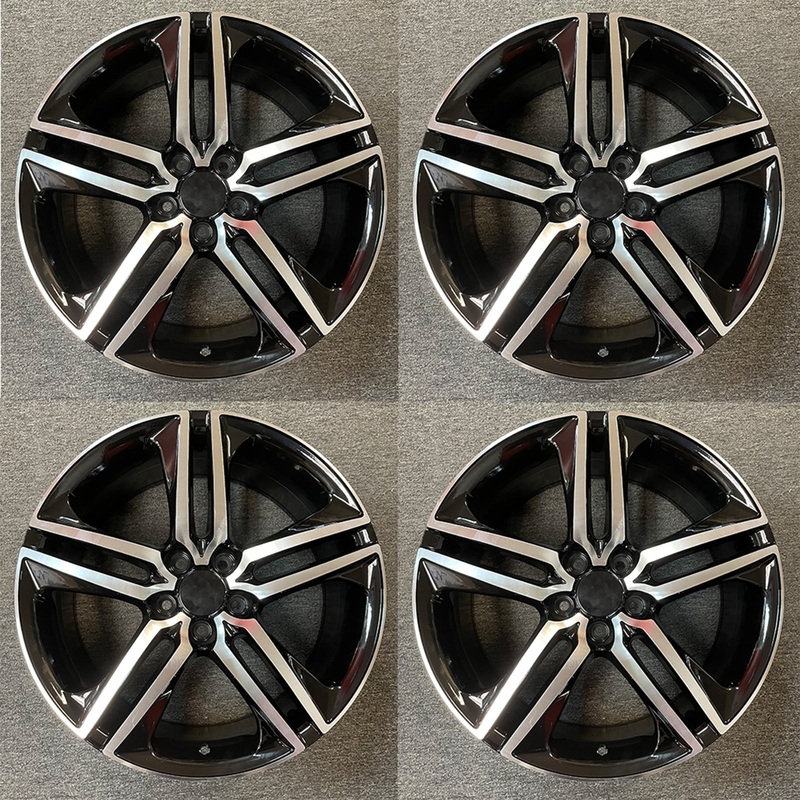 Set of 4 19″ 19×8 5 spoke Alloy Wheels for HONDA ACCORD 2016 2017 Machined Black OEM Design Replacement Rim