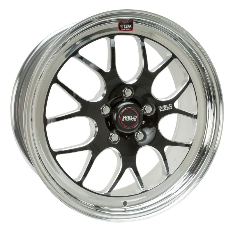 Weld S77 18×9 / 5×4.75 BP / 5.2in. BS Black Wheel (Medium Pad) – Non-Beadlock