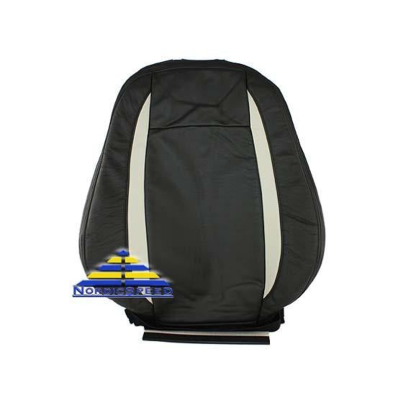 Leather Seat Cover B09 Black/Beige Front RH Passenger Side Backrest OEM SAAB