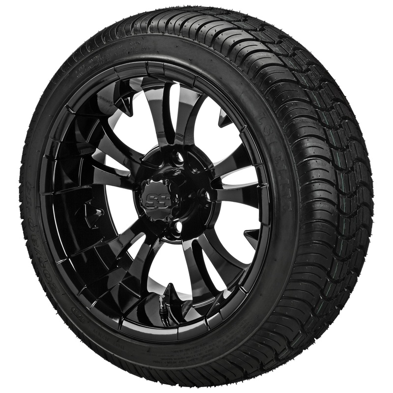 LSI 14″ Warlock Gloss Black Wheel and Low Profile Tire Combo
