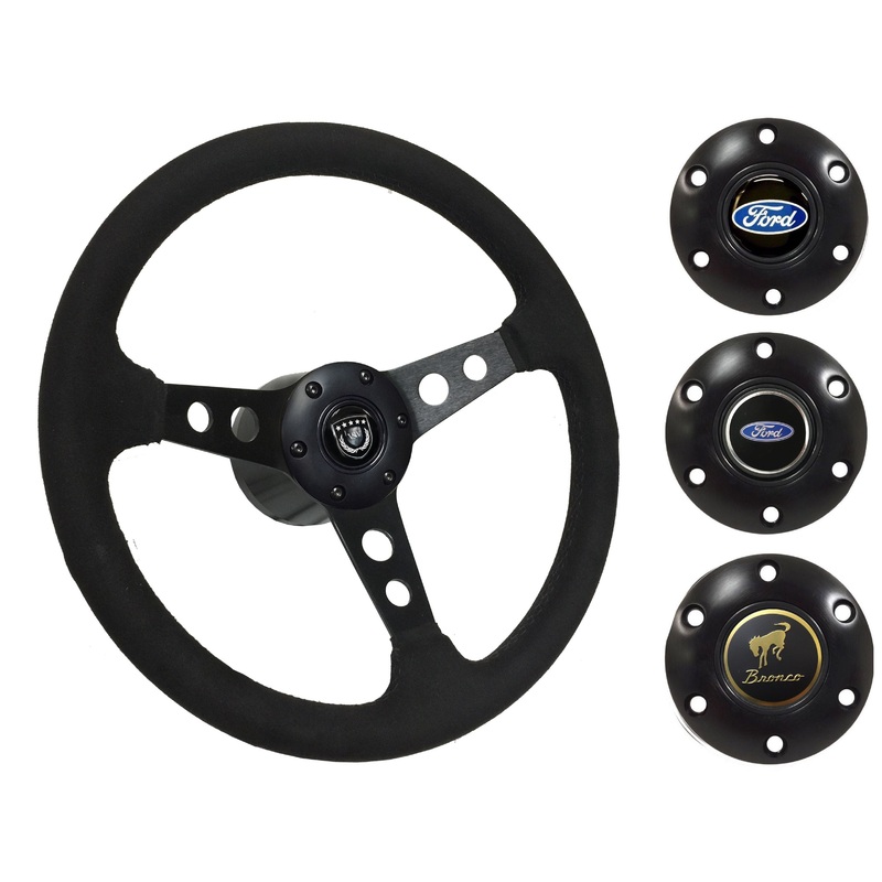 1975-77 Ford Bronco Steering Wheel Kit | Black Ultralux Suede | ST3583BLK