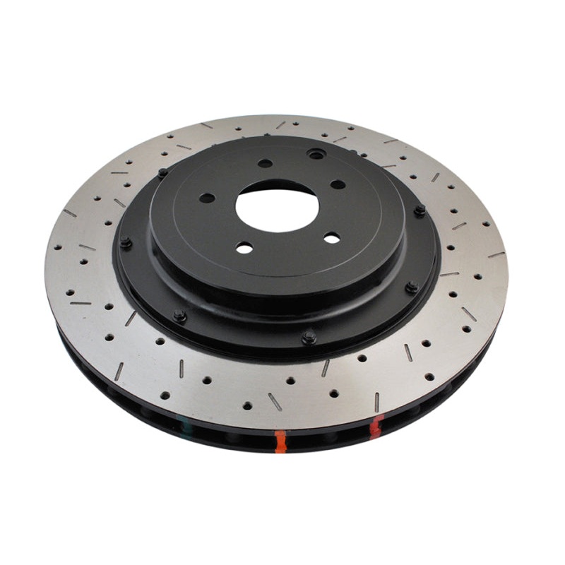 DBA 09+ Nissan GTR R-35 Rear Drilled & Slotted 5000 Series 2 Piece Rotor Assembled w/ Black Hat (Ava
