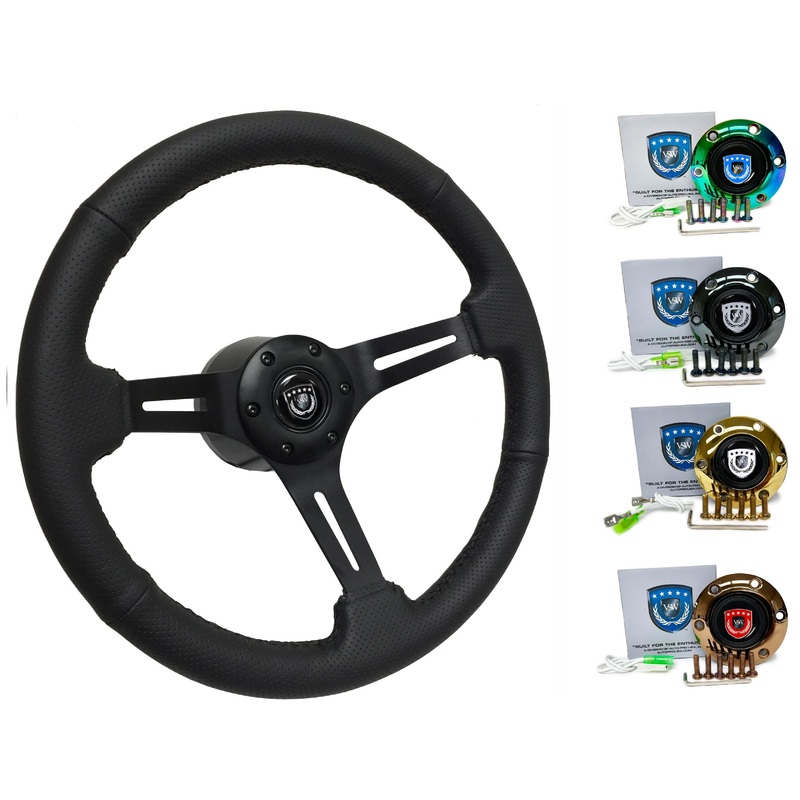 1997-03 Audi A8 Steering Wheel Kit | Perforated Black Leather | ST3586BLK