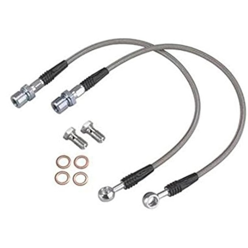New Braided Stainless Steel Brake Flex Hoses (Pair). 14328