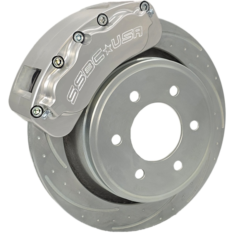 American Made B6-Brawler LT Direct Fit 6-Piston Billet Aluminum Front Caliper Disc Brake Kit w/DS Rotors. Clear A415-30-DS