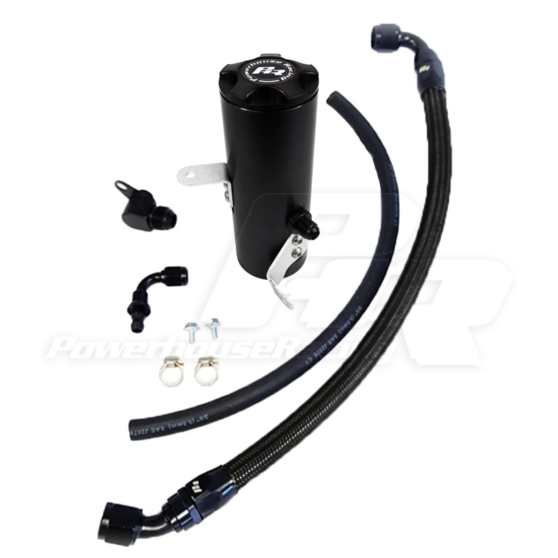 PHR Deluxe Power Steering Resevoir Kit – Black edition- Black braided lines