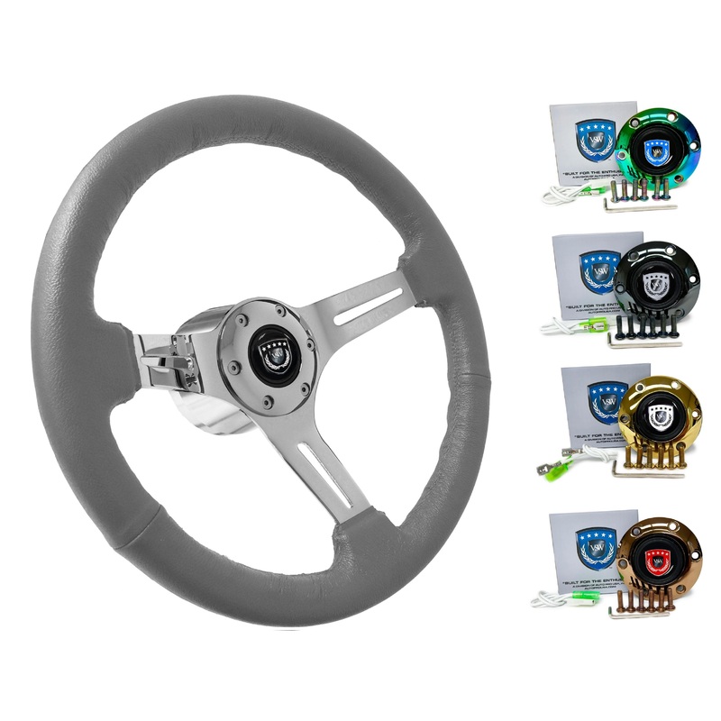 1998+ Volkswagen Beetle Steering Wheel Kit | Grey Leather | ST3012GRY