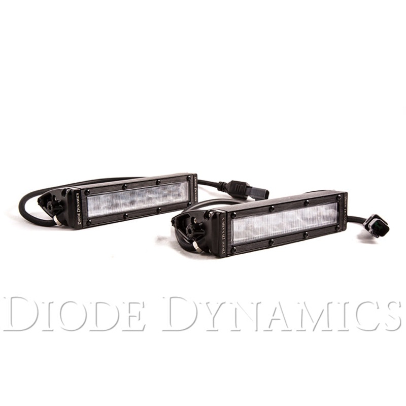 6 Inch LED Light Bar Single Row Straight SS6 White Wide Light Bar Pair Diode Dynamics