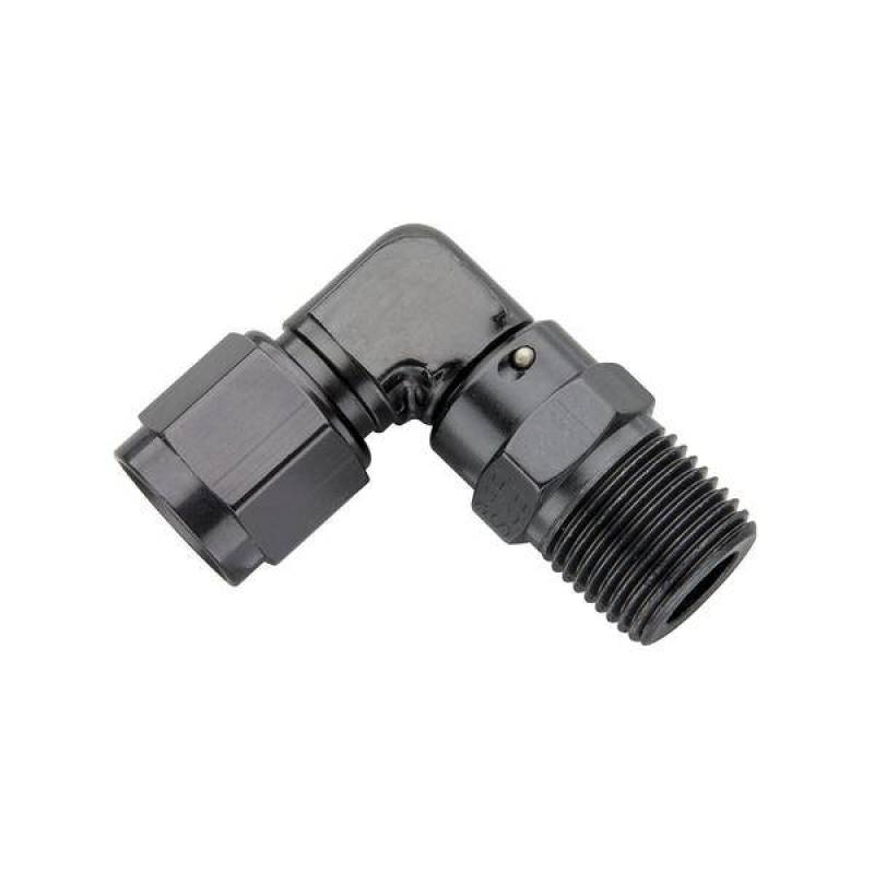 Fragola -8AN Female Swivel To 3/8 NPT – 90 Degree – Black