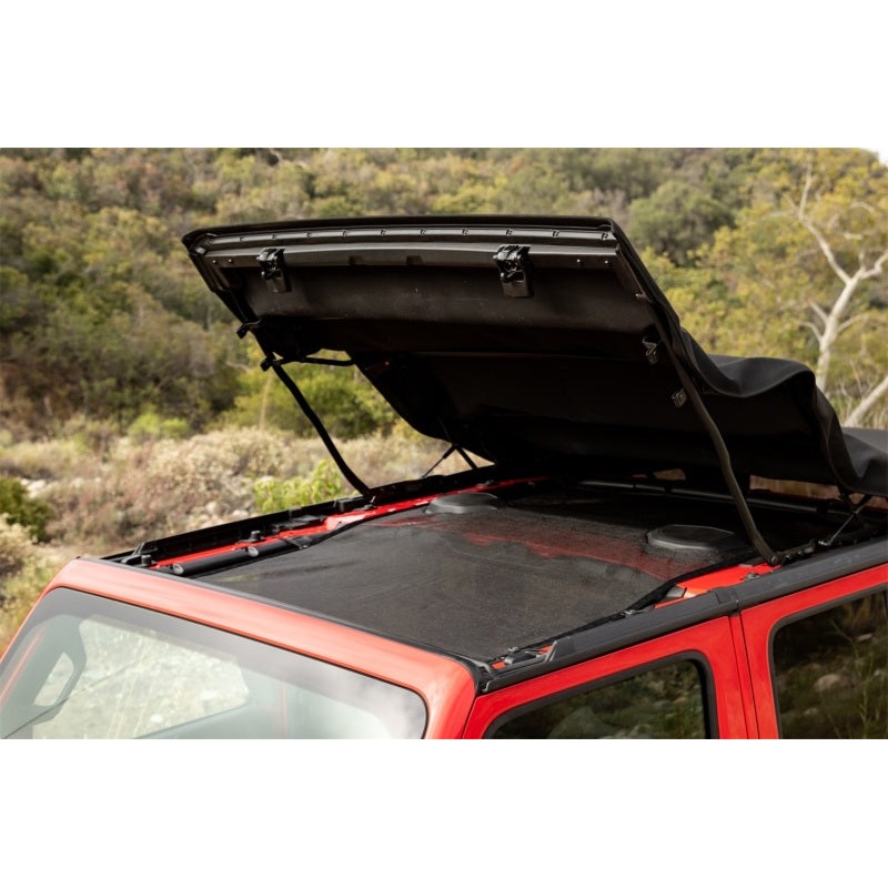 Rampage 2018-2019 Jeep Wrangler(JL) Unlimited Sport 4-Door Mesh Shade Top – Extended – Black
