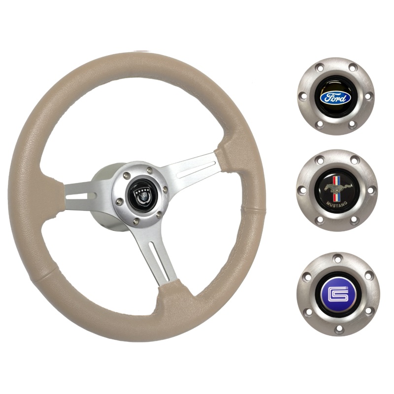 1965-67 Ford Mustang Steering Wheel Kit | Tan Leather