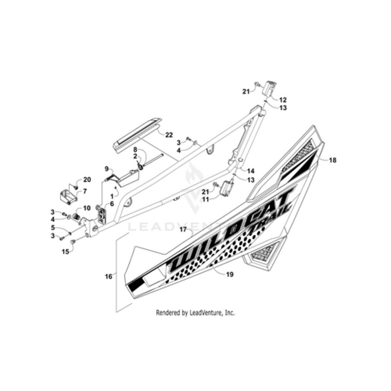 Door Panel W/ Decals-Wm-Right(Wc Trail Ltd) (Inc. 17-19) by Arctic Cat