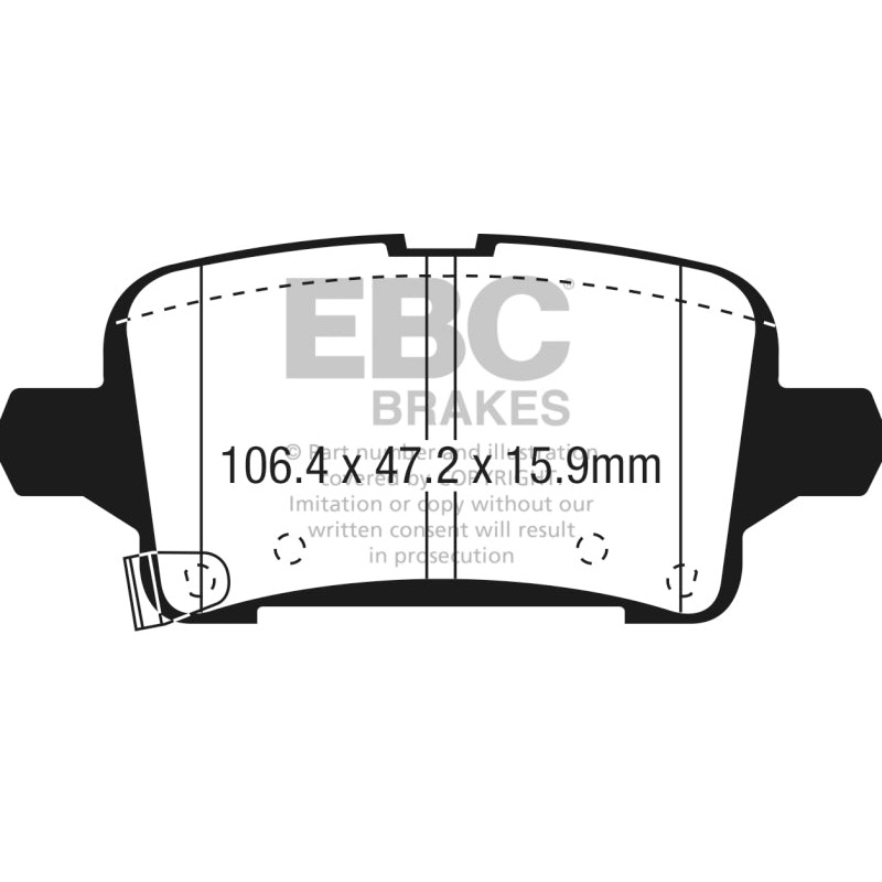 EBC 2016+ Chevrolet Malibu 1.5L Turbo (Elec PB) Yellowstuff Rear Brake Pads