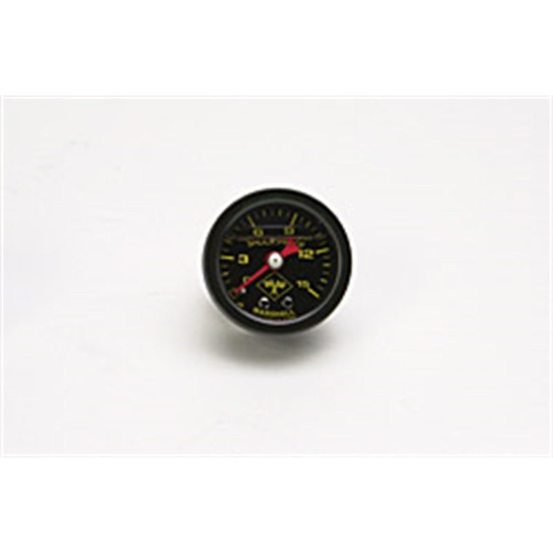 Russell Performance 15 psi fuel pressure gauge black face and case (Liquid-filled)