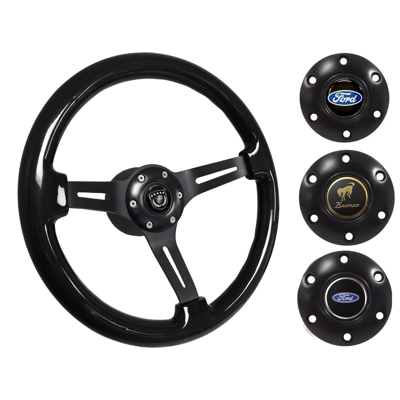 1978-91 Ford Bronco Steering Wheel Kit | Black Ash Wood | ST3073