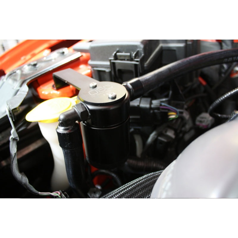 J&L 15-23 Ford Mustang GT/15-20 Ford Mustang GT350 Passenger Side Oil Separator 3.0 – Black Anodized