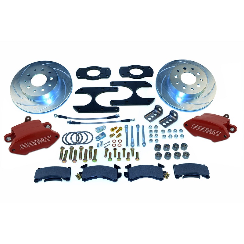 American Made Sport R1 Billet Aluminum Rear Drum to Disc Brake Conversion Kit W/Rotors. Red A130-5R