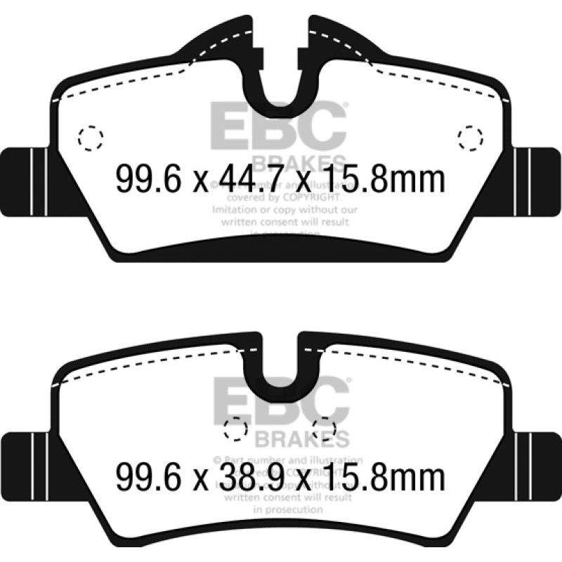 EBC 14+ Mini Hardtop 1.5 Turbo Cooper Redstuff Rear Brake Pads