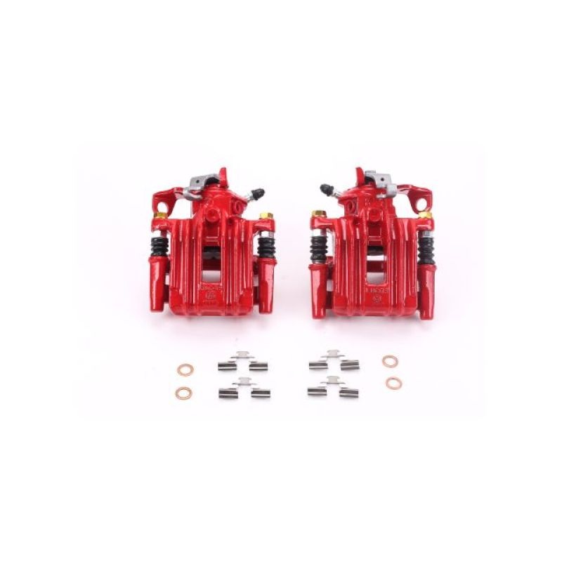 Power Stop 98-99 Audi A3 Rear Red Calipers w/Brackets – Pair