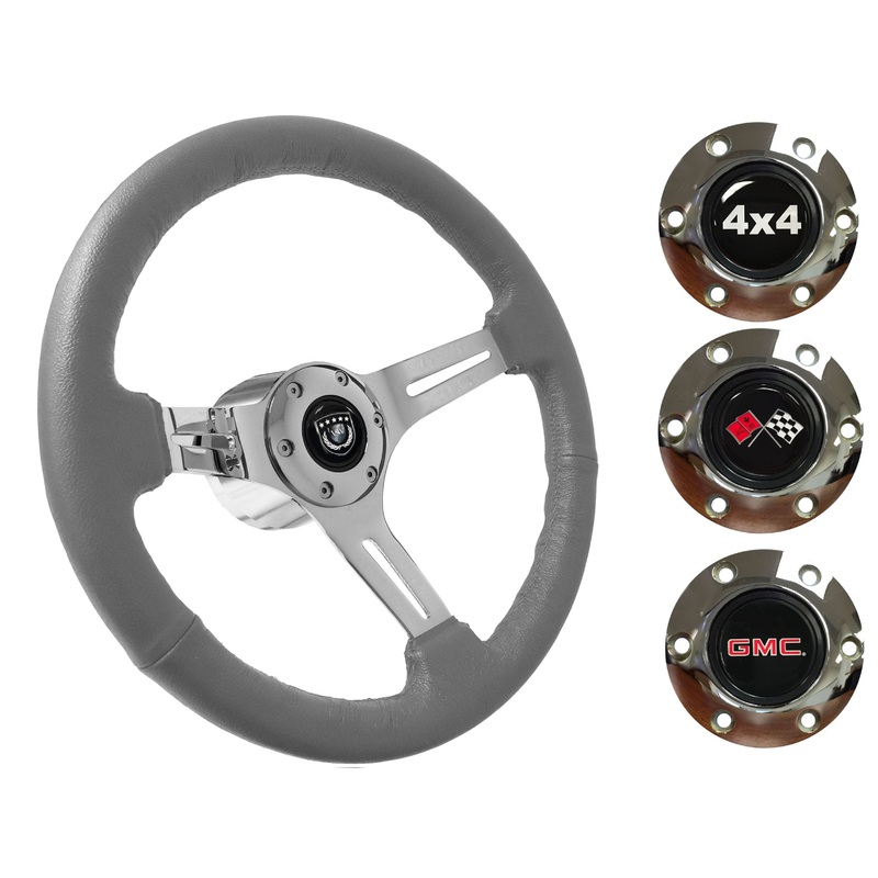 1960-73 Chevy Truck, GMC Steering Wheel Kit | Grey Leather | ST3012GRY