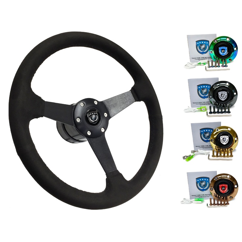 1998+ Audi A4 Steering Wheel Kit | Black Ultralux Suede | ST3582BLK